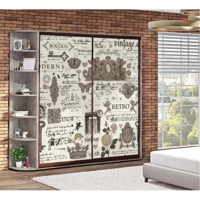 Sliding wardrobe 1.4 m "Glass photo printing" two-door